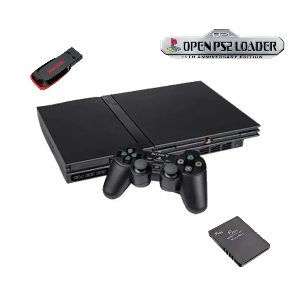 PlayStation 2 Slim destravado com OPL e 17 jogos
