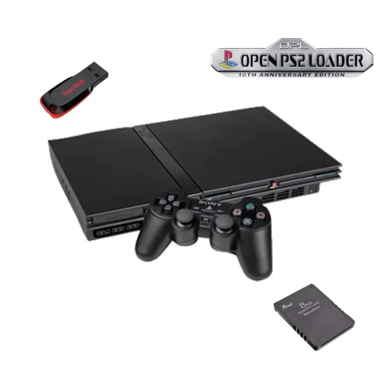 PlayStation 2 Slim destravado com OPL e 17 jogos